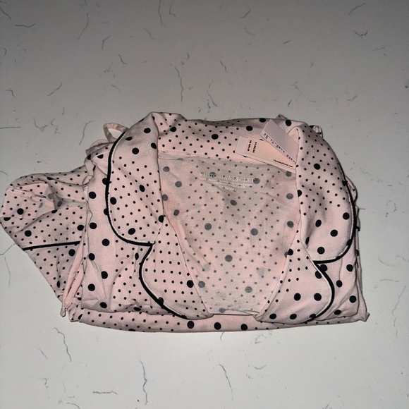 VICTORIA'S SECRET Modal Soft Short Pajama Set, Pink w Black Pok a dots  Size: L - Picture 5 of 6